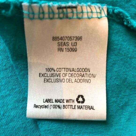 Laura Scott Fancy t shirt turquoise floral short sleeve embellished 2X - Picture 5 of 6